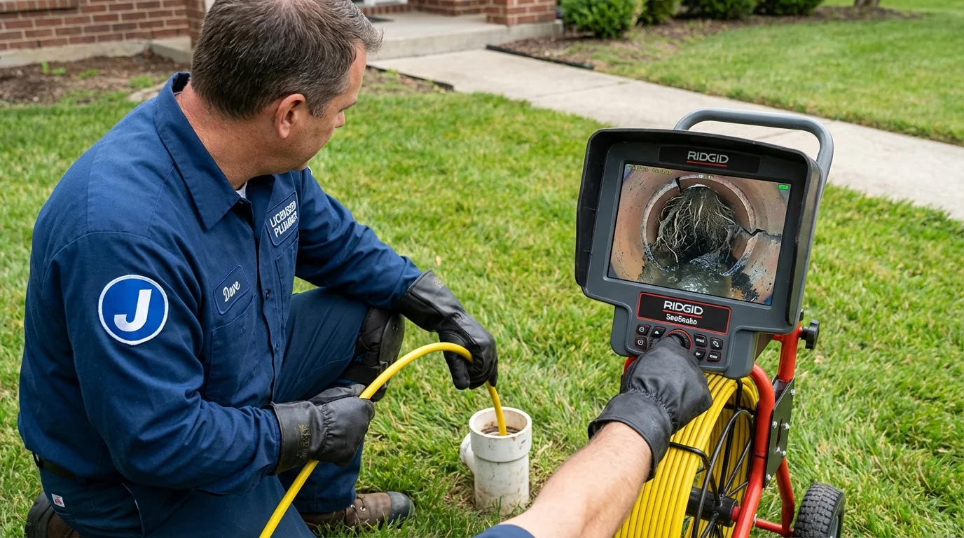 Sewer camera inspection being performed by Johns Plumbing LLC in Alva
